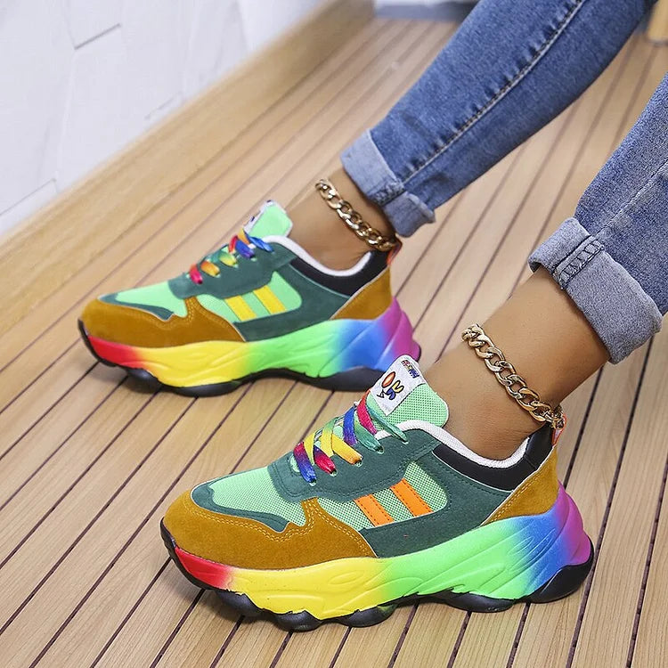 Erika – Bequeme Damen-Schuhe im Regenbogen-Design