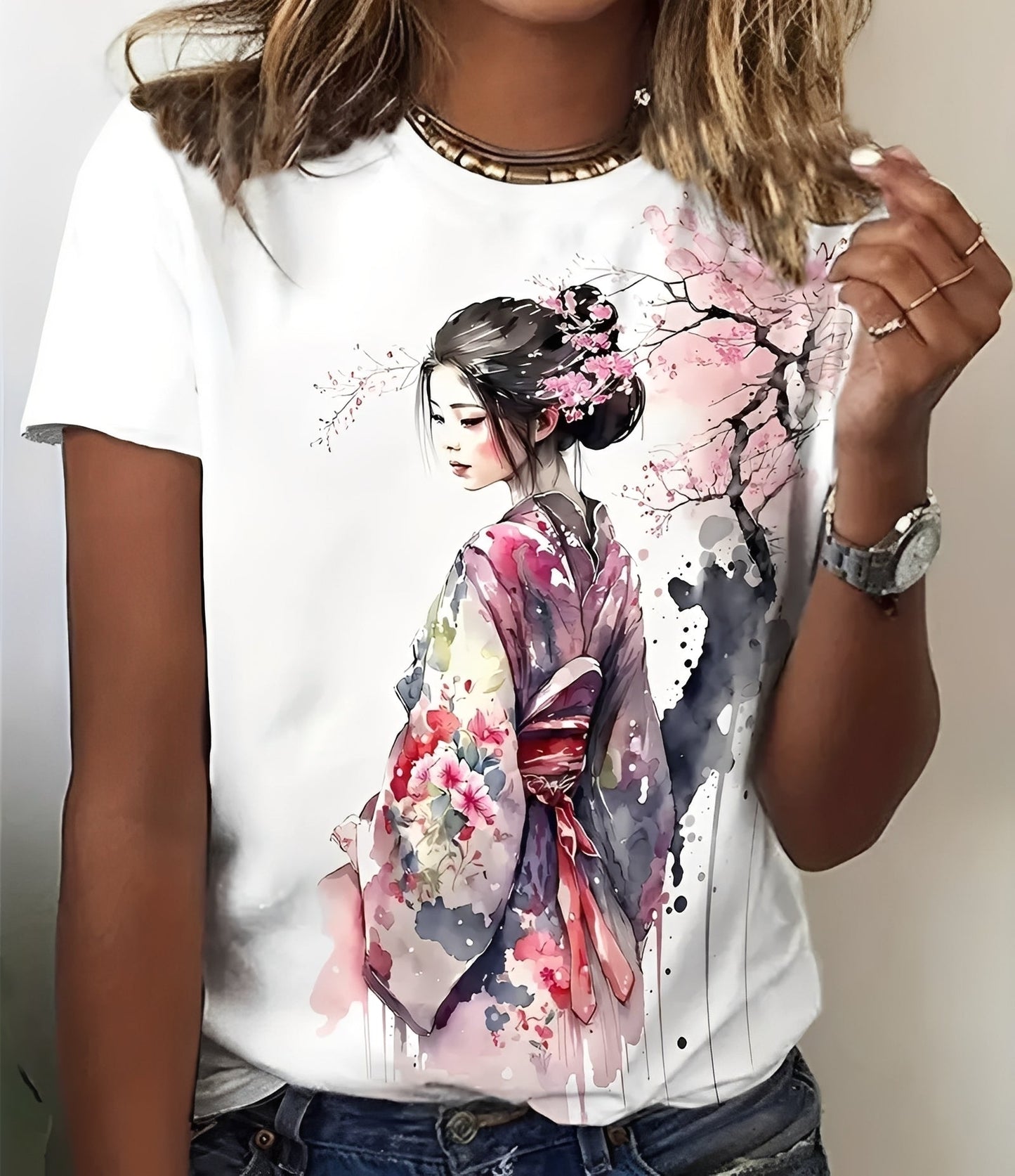 Julia - Elegantes bedrucktes T-Shirt für Damen