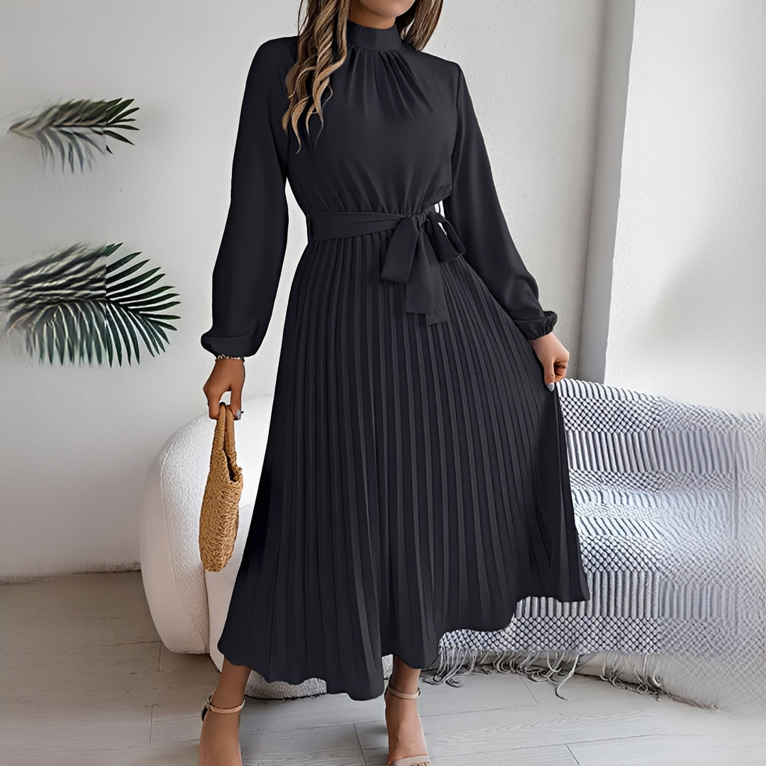 Jessy - Plissiertes Langarmkleid für Damen