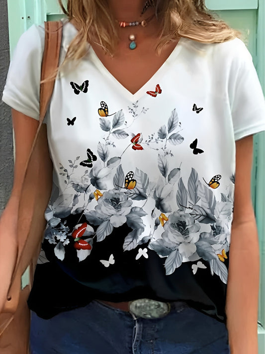 Niki - Elegantes Oberteil mit Blumenmuster für Damen