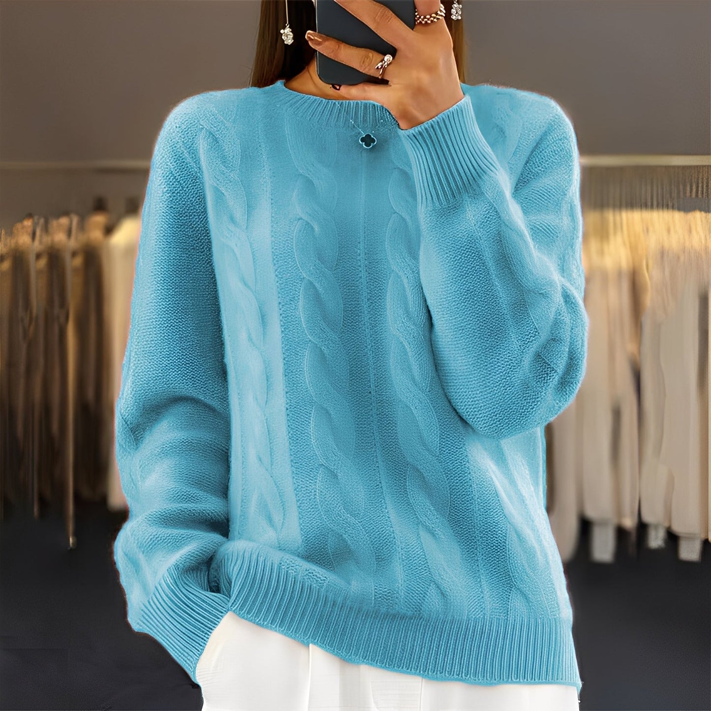 Theresa - Komfortabler klassischer Damen-Wollpullover