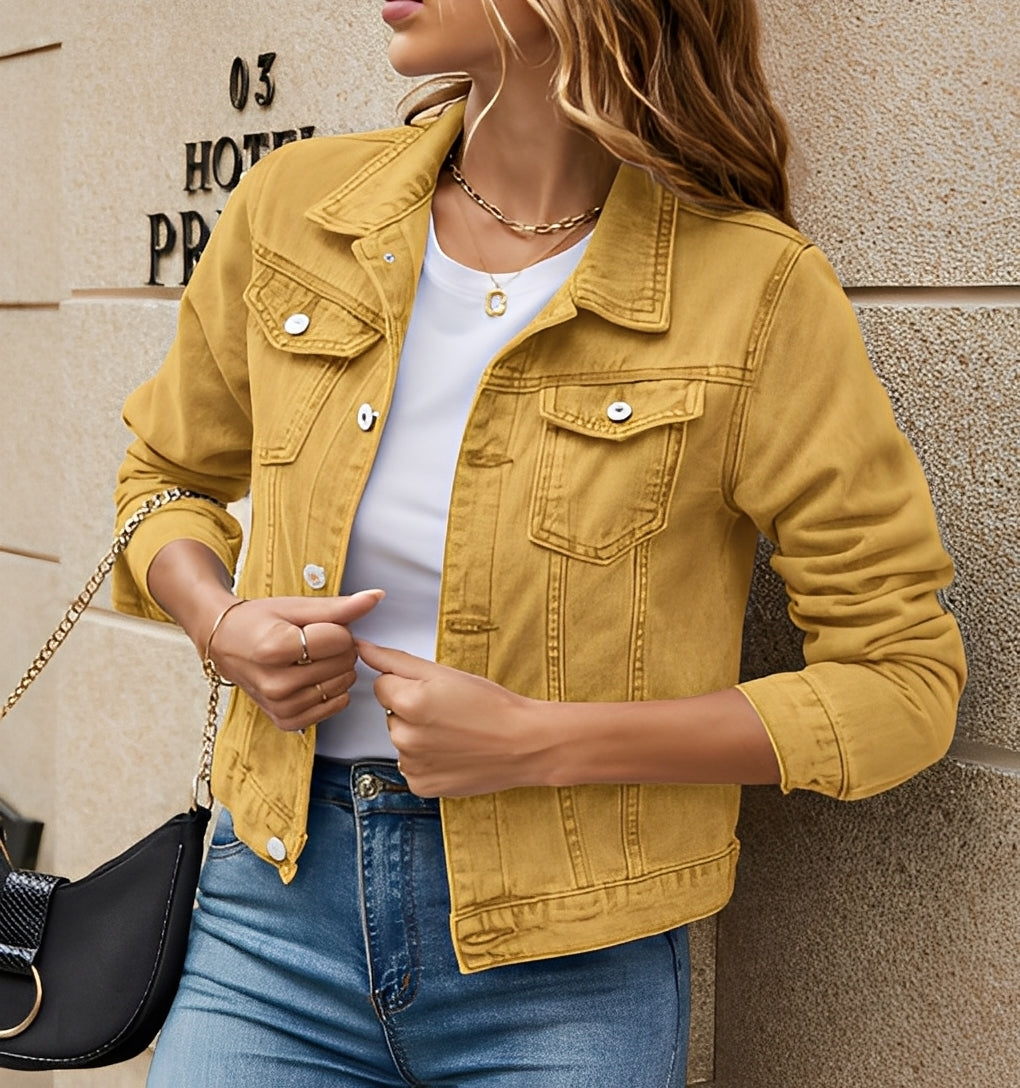 Alicia - Damen-Jeansjacke im lockeren Retro-Stil