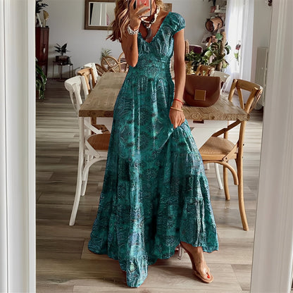 Christina - Boho-Maxi-Kleid mit Blumenmuster für Damen