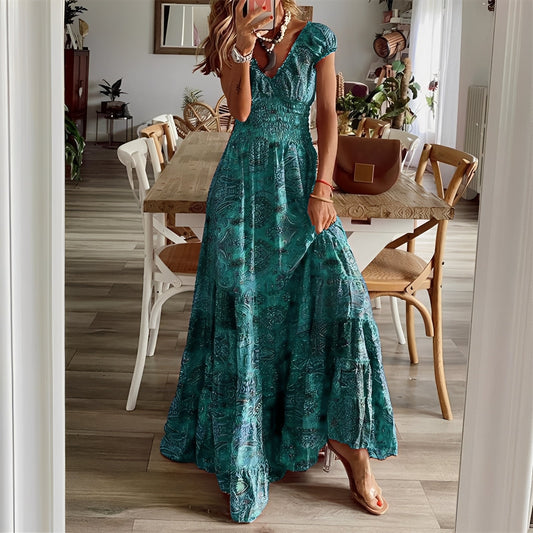 Christina - Boho-Maxi-Kleid mit Blumenmuster für Damen