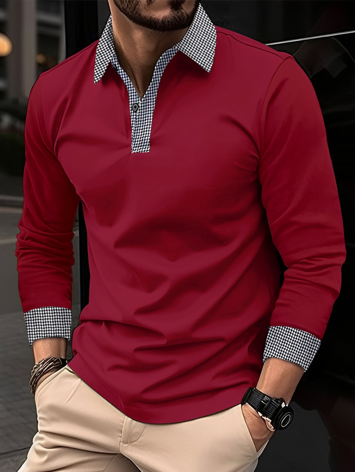 Xander - Elegantes Langarm-Polo für Herren