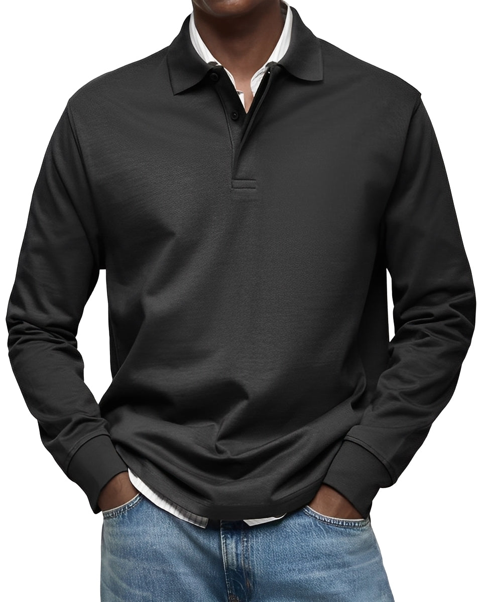 Rowan - Stilvolles Langarm-Poloshirt für Herren