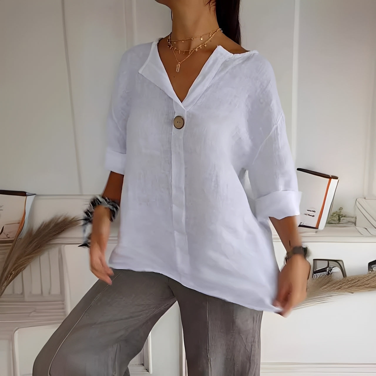 Stephanie - Lässige und weite Bluse für Damen