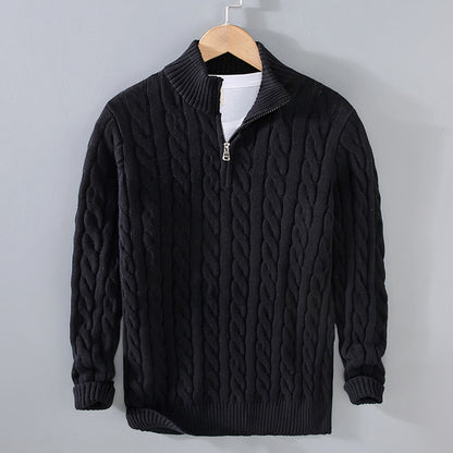 Cayden - Stilvoller Herrenpullover mit halbem Reißverschluss