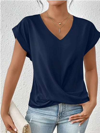 Rachael - Lässige Bluse mit unregelmäßigem V-Ausschnitt für Damen