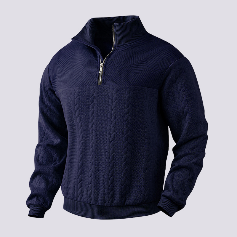 Benjamin - Moderner Herrenpullover mit Viertelreißverschluss