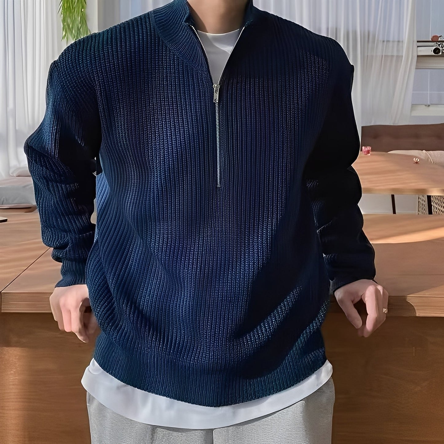 Jeffrey - Elegant, locker gestrickter Herrenpullover