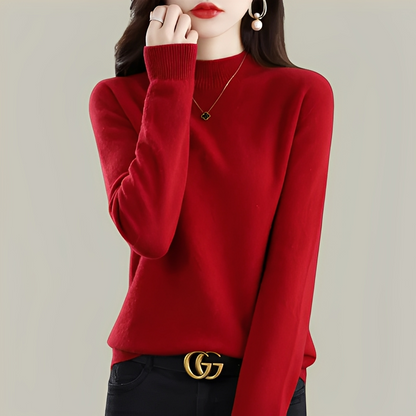 Martine - Pullover aus Wolle Slim Fit mit hohem Kragen für Frauen
