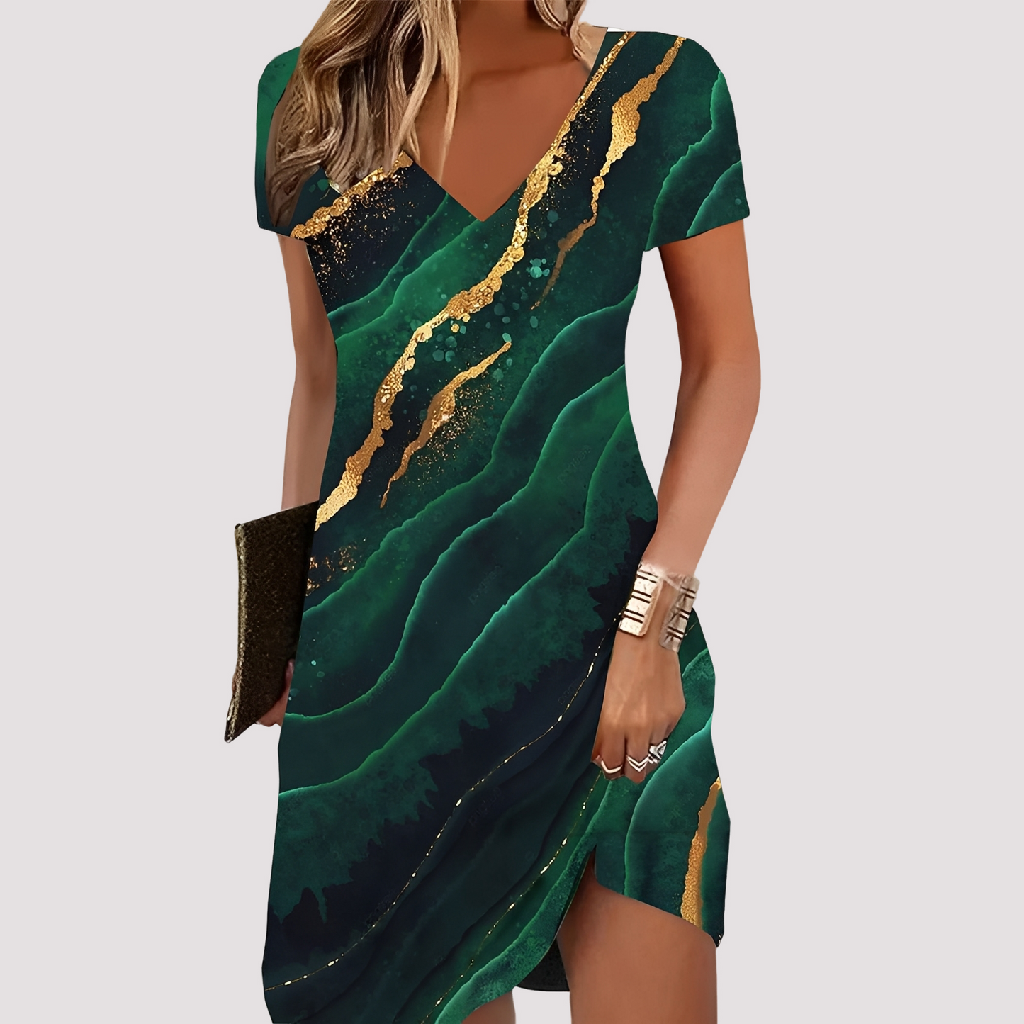 Maggy - Lässiges Boho-Kleid mit V-Ausschnitt für Damen