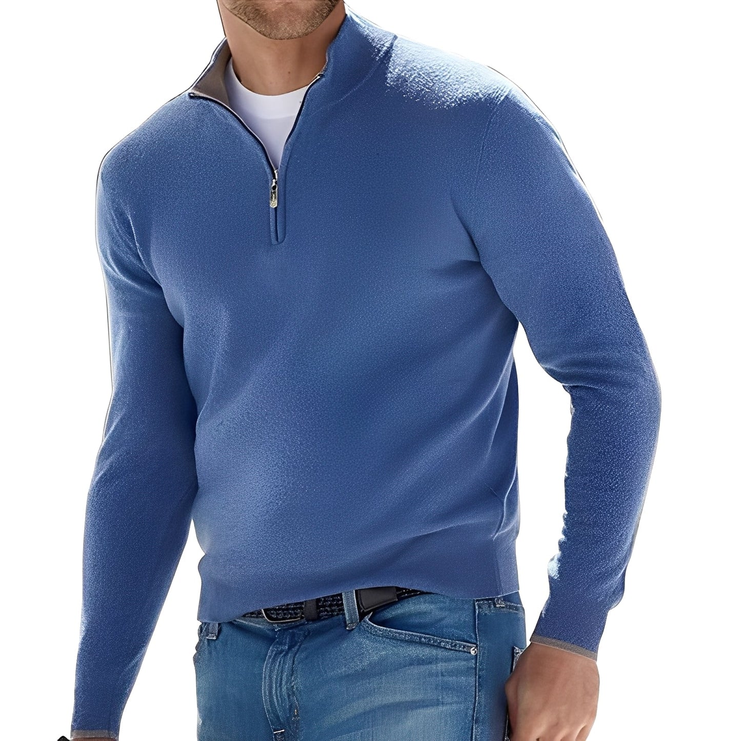 Ralph – Bequemer Herren-Kaschmirpullover mit Reißverschluss