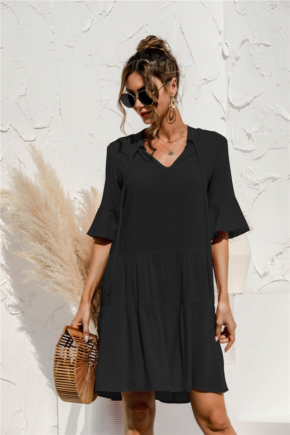 Liza - Elegantes Kleid mit ausgestellten Ärmeln für Damen