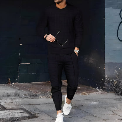 Dillan - Bequemes Slim-Fit-Herrenset mit Waffelstoff