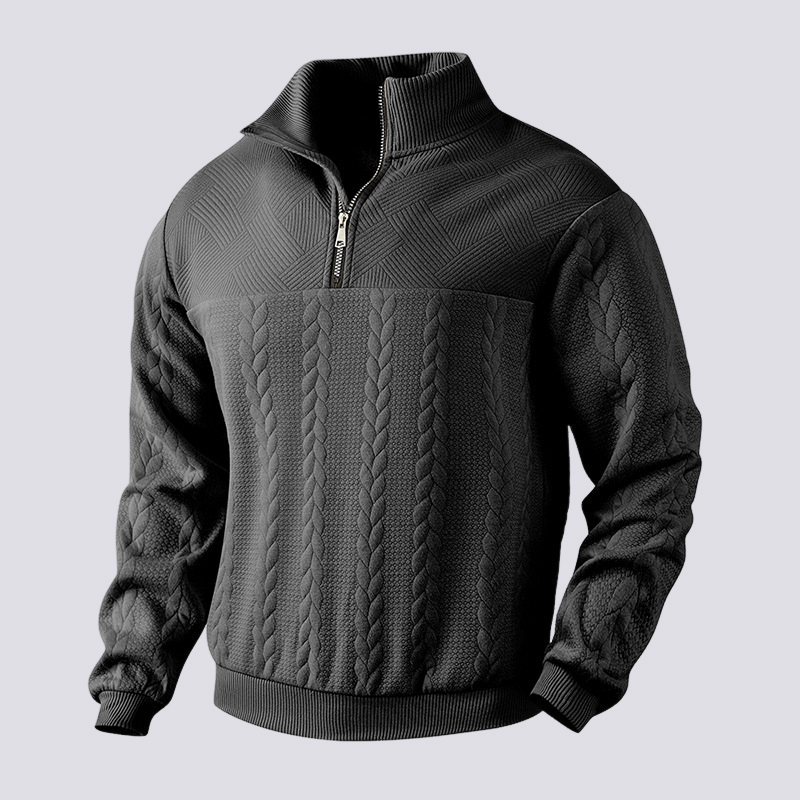 Benjamin - Moderner Herrenpullover mit Viertelreißverschluss