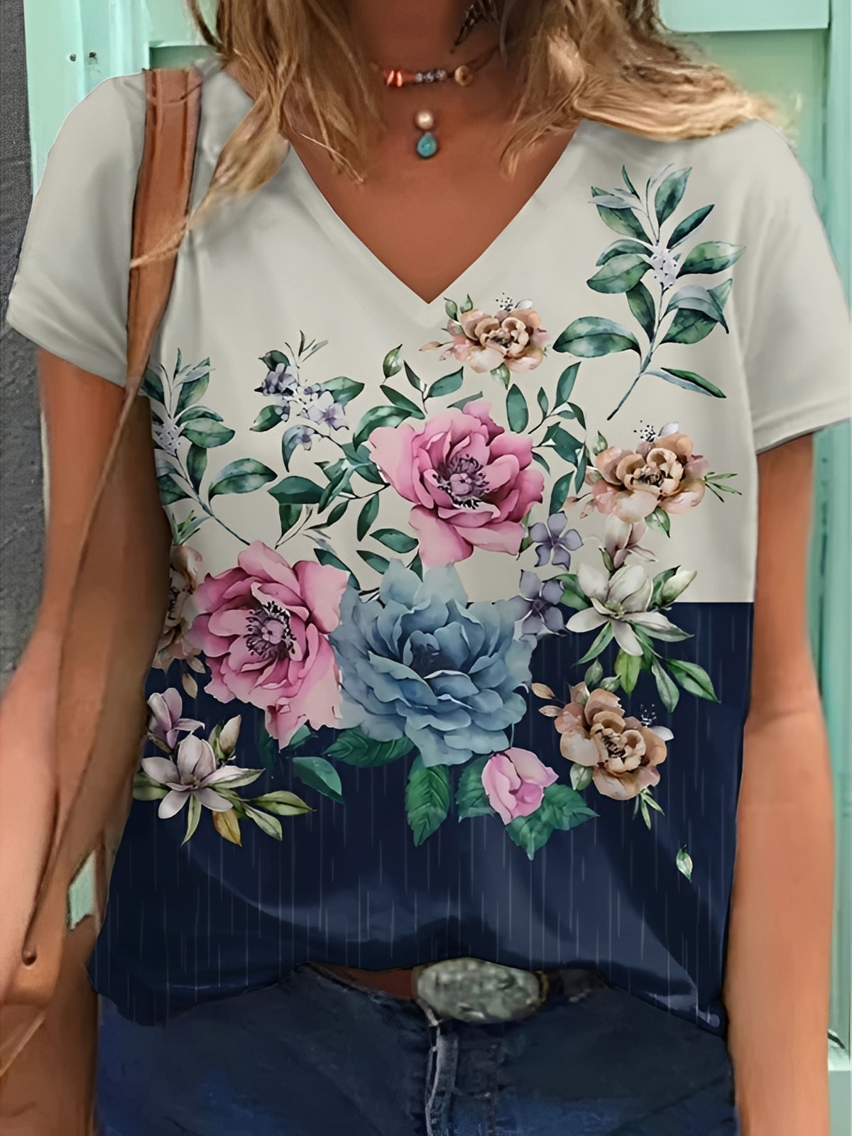 Niki - Elegantes Oberteil mit Blumenmuster für Damen