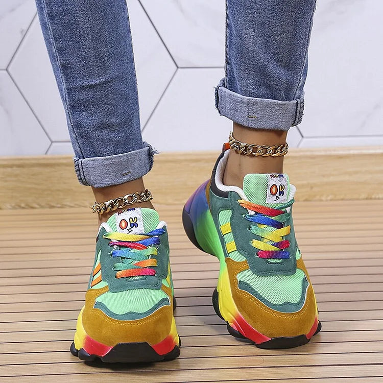Erika – Bequeme Damen-Schuhe im Regenbogen-Design