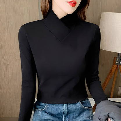 Mikayla - Eleganter, figurbetonter Damenrollkragenpullover