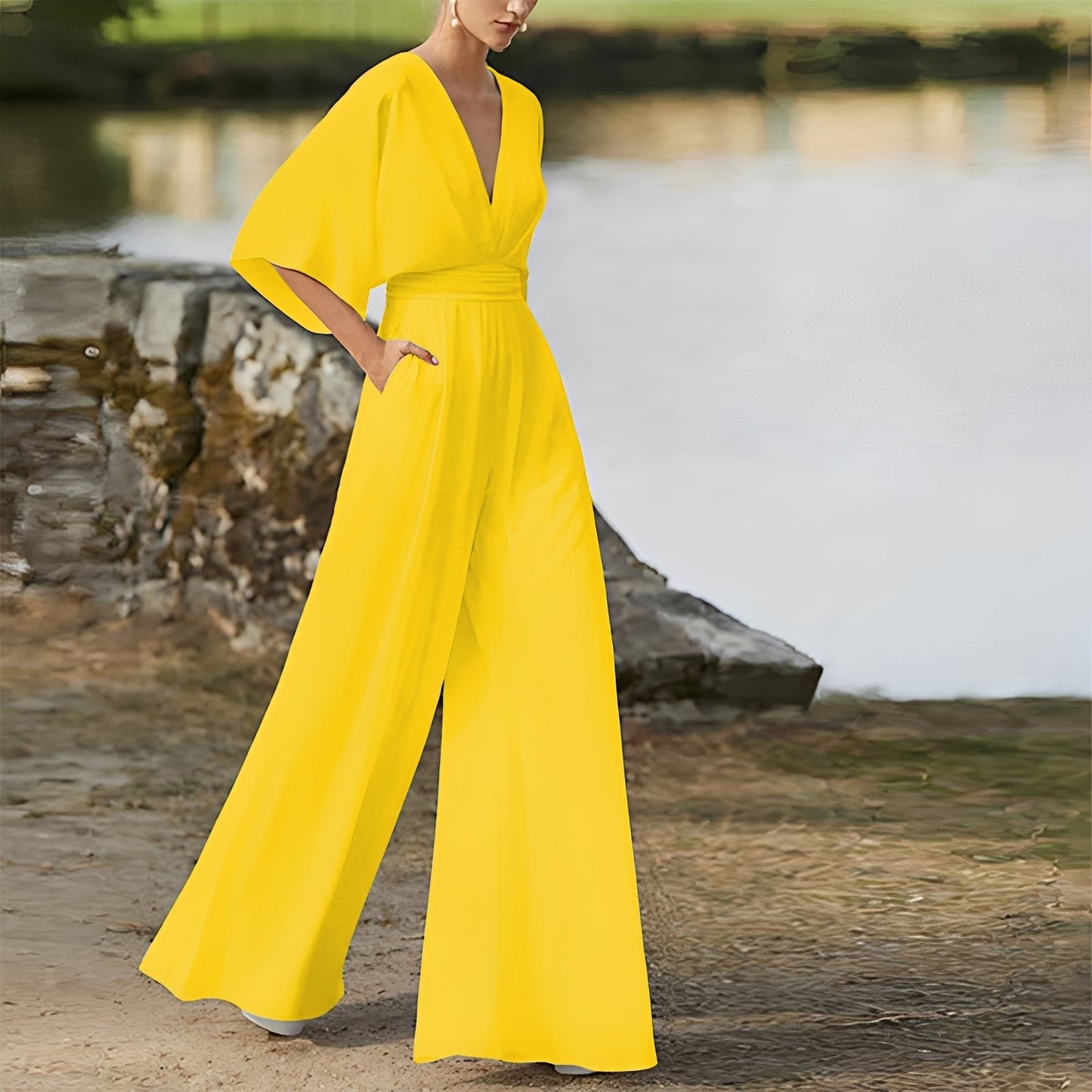 Sarah - Moderner Jumpsuit mit weiten Beinen für Damen