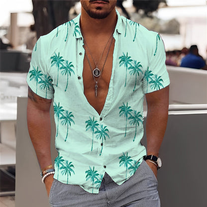 Hector - Elegantes Herrenhemd mit Palmenmuster