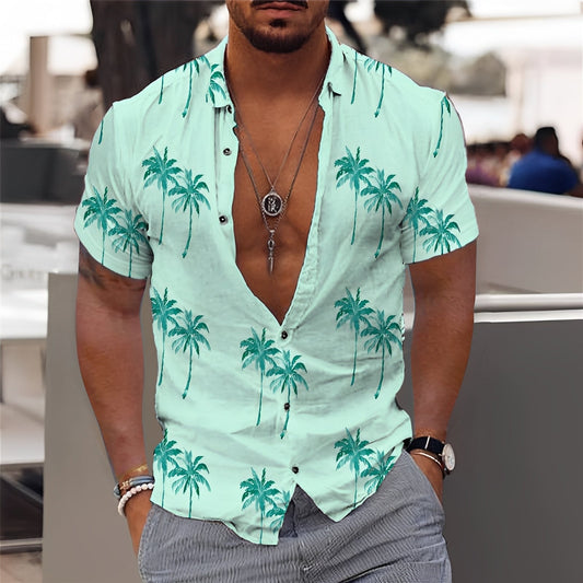 Hector - Elegantes Herrenhemd mit Palmenmuster