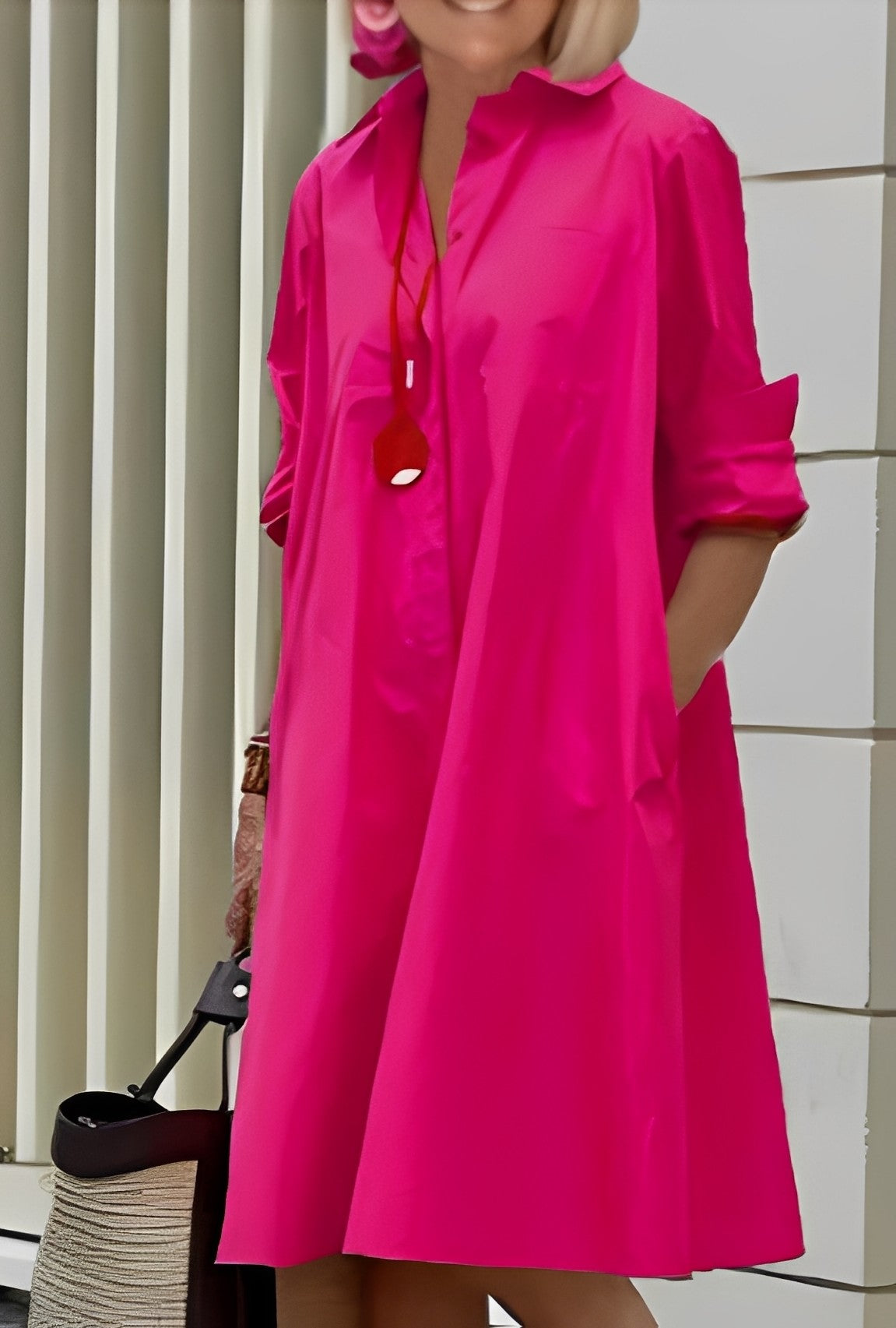 Paige - Lässiges und weites Hemdkleid für Damen