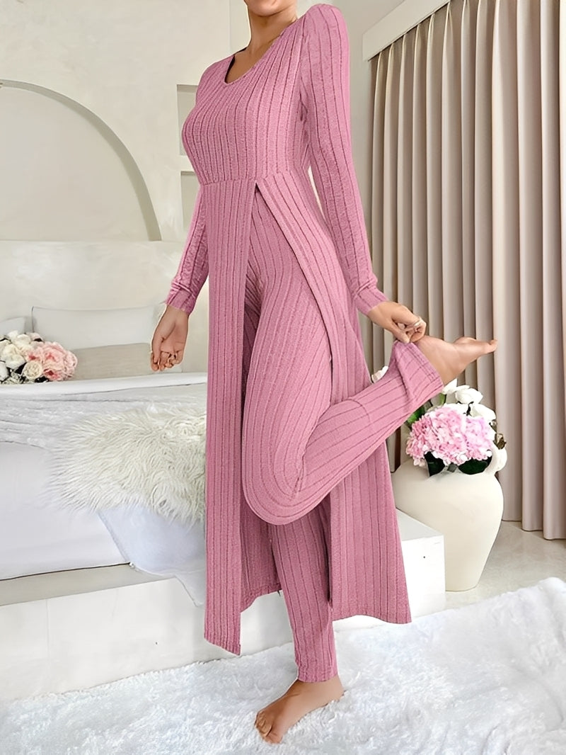 Lisabet - Elegantes Damen-Set aus weichem Rippgewebe