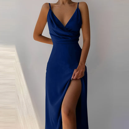 Angela - Elegantes Trägerkleid mit Schlitz für Damen