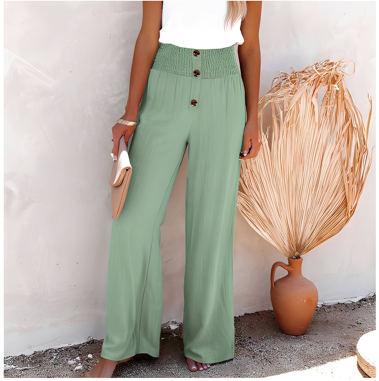Aloïse - Hoch taillierte Leinenhose für Damen
