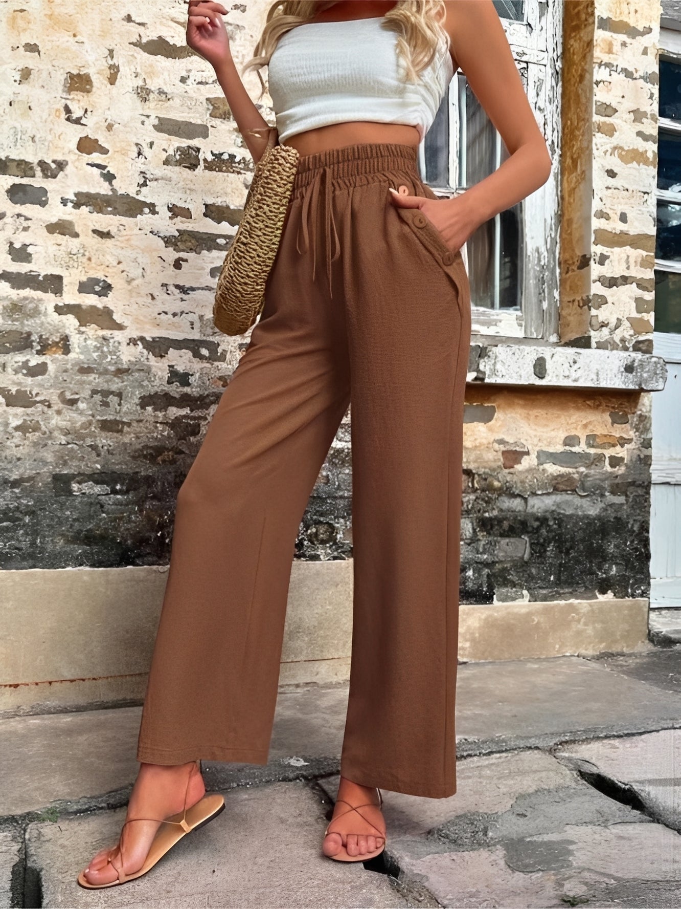Allie - Weite, schicke und hoch taillierte Hose für Damen
