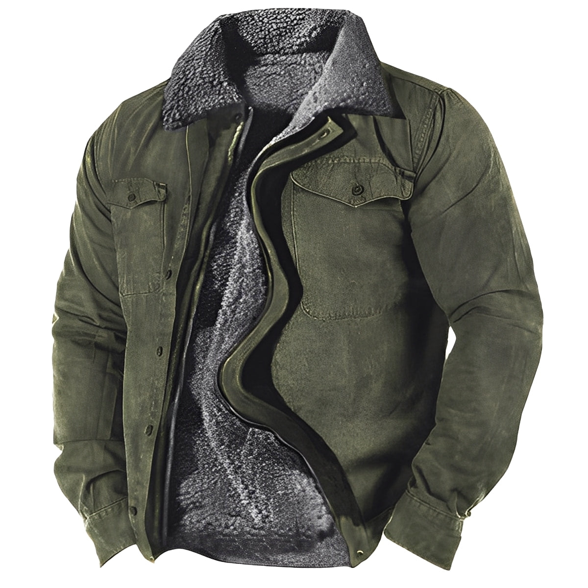 Hubert - Herrenjacke im klassischen Stil mit Sherpa-Futter
