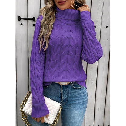 Amélie - Warmer Baumwollrollkragenpullover für Frauen