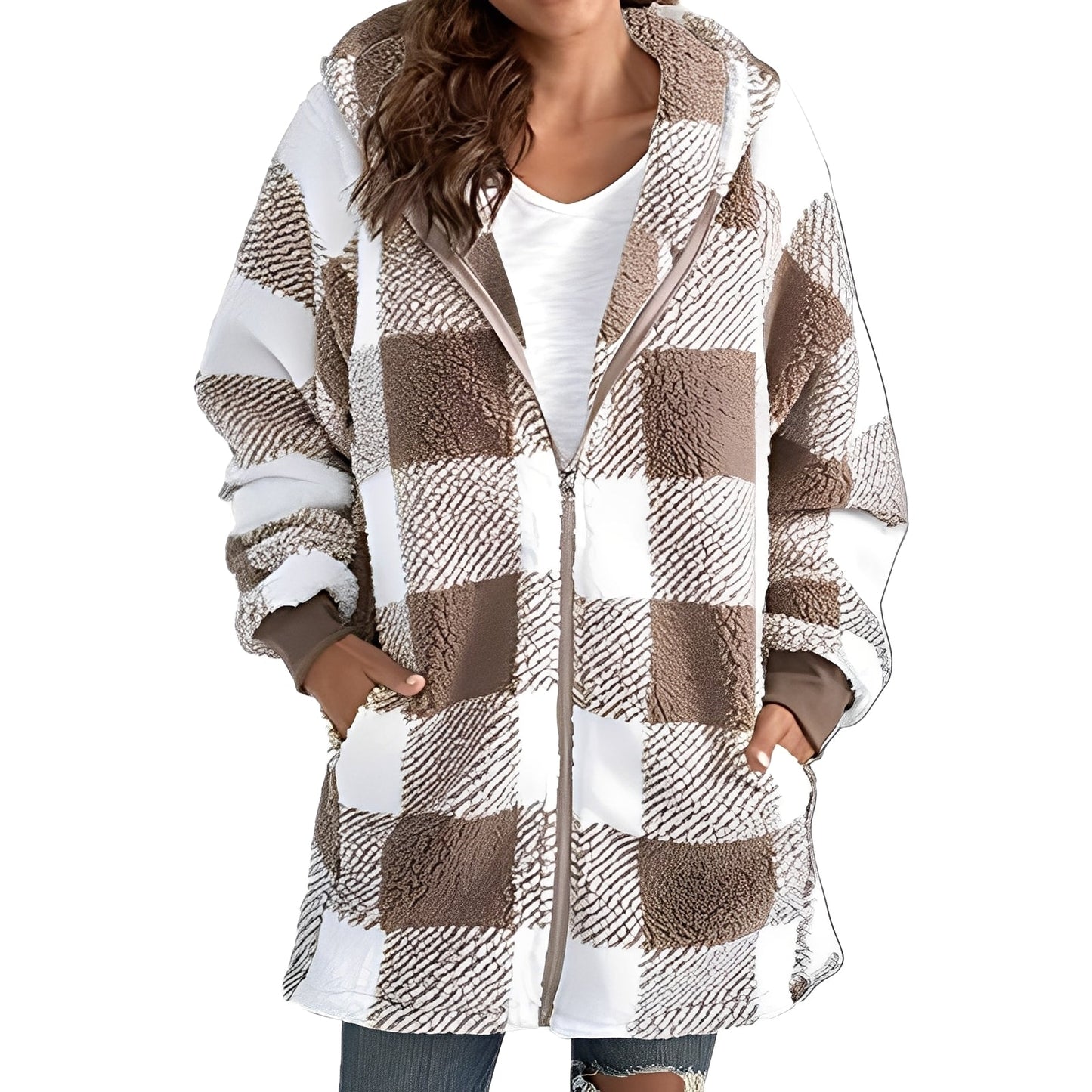 Desirae - Eleganter Damen-Hoodie mit Karomuster