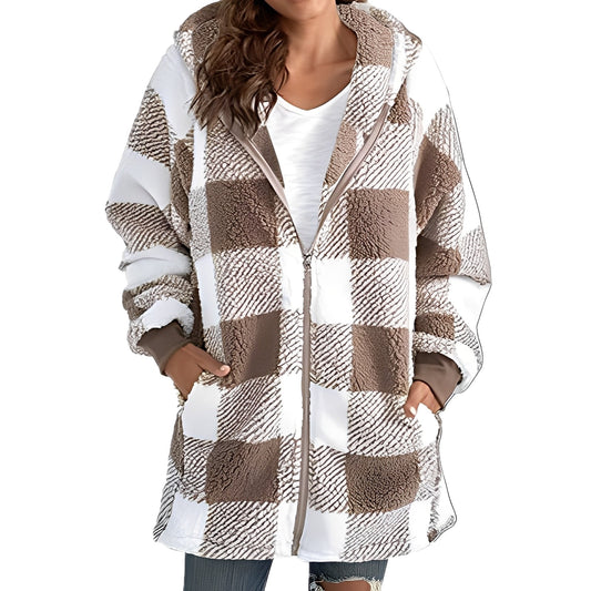 Desirae - Eleganter Damen-Hoodie mit Karomuster