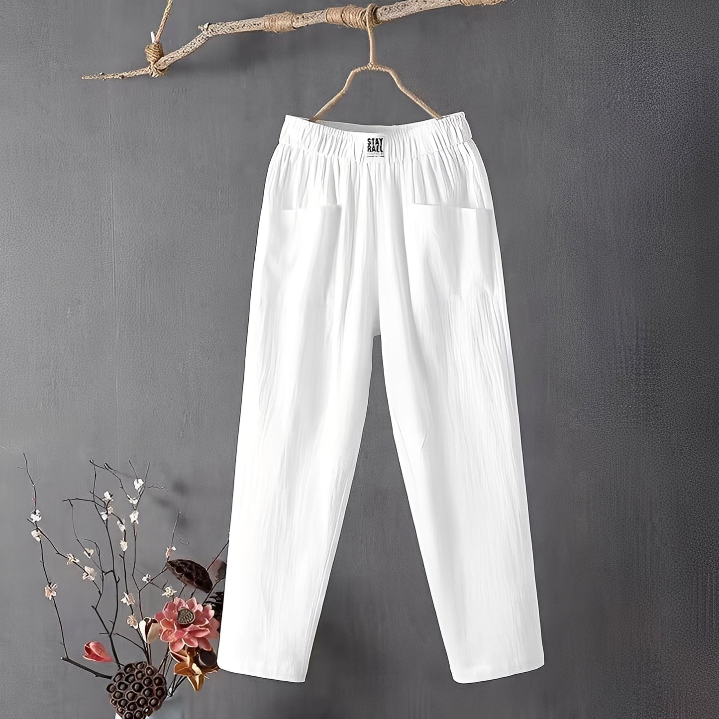 Elodie - Hose aus Baumwolle und Leinen für Damen
