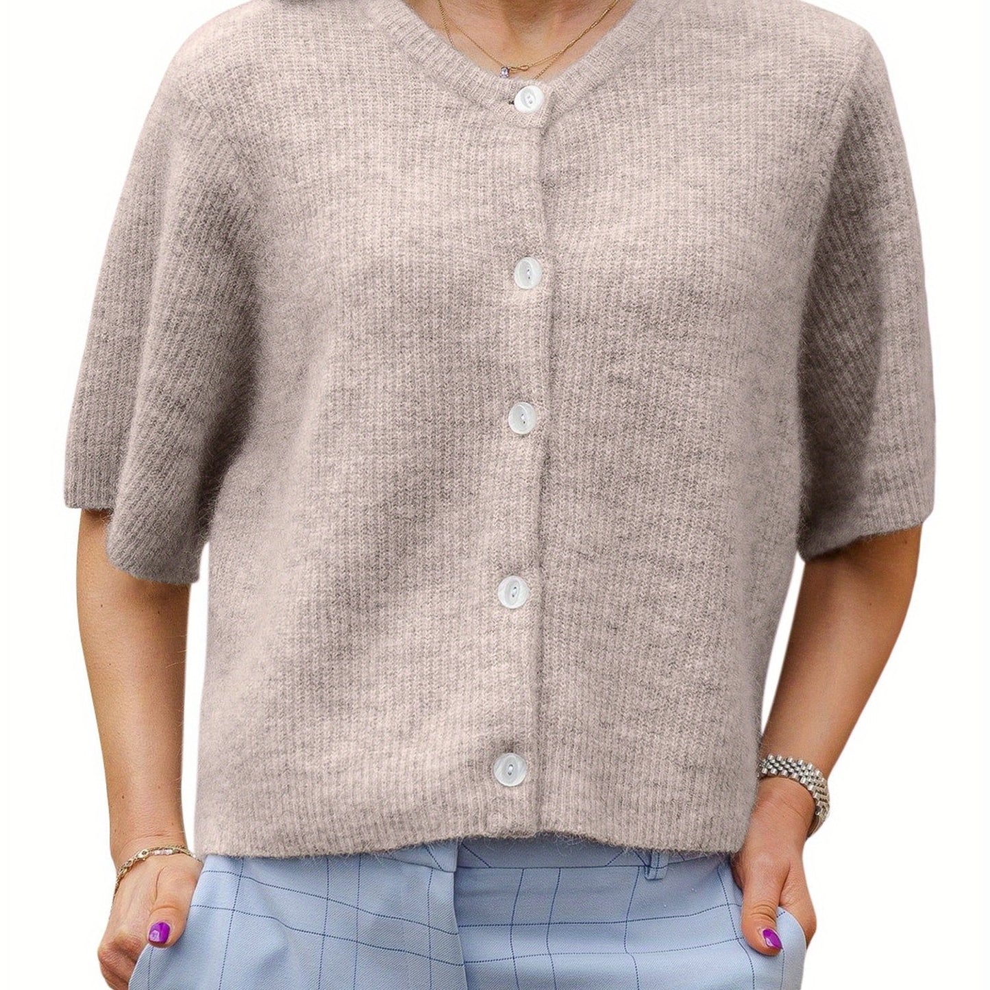 Margie - Weite Kurzarm-Cardigan für Damen
