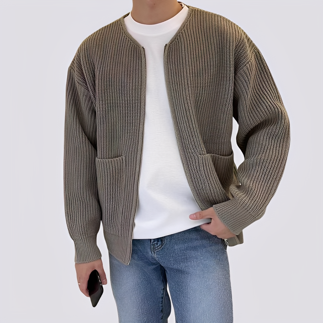 Willy - Bequeme Herren-Strickjacke mit Zipper
