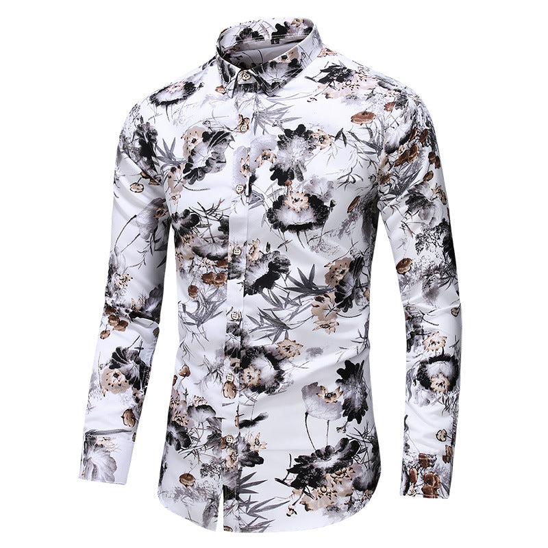 Dexter - Elegantes, bedrucktes Langarmhemd für Herren