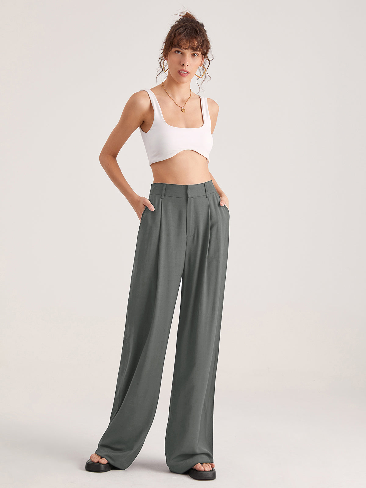 Nadia – Hochgeschnittene Faltenhose
