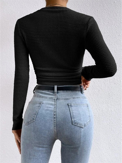 Tessa – Slim-Pullover im Waffelmuster