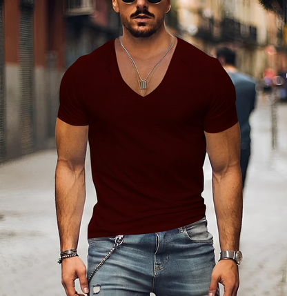 Rojan - Modernes V-Ausschnitt-T-Shirt für Herren