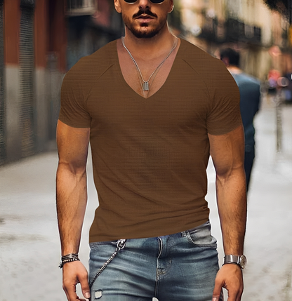 Rojan - Modernes V-Ausschnitt-T-Shirt für Herren