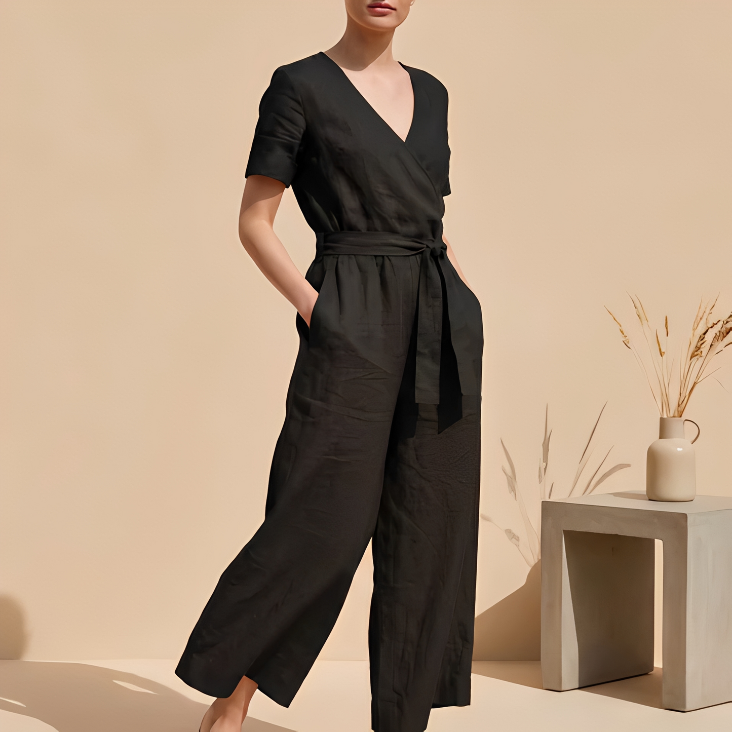 Charliya - Eleganter Overall mit Bindung vorne für Damen