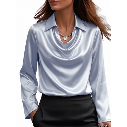 Dionne - Elegante Satinbluse für Damen mit langen Ärmeln