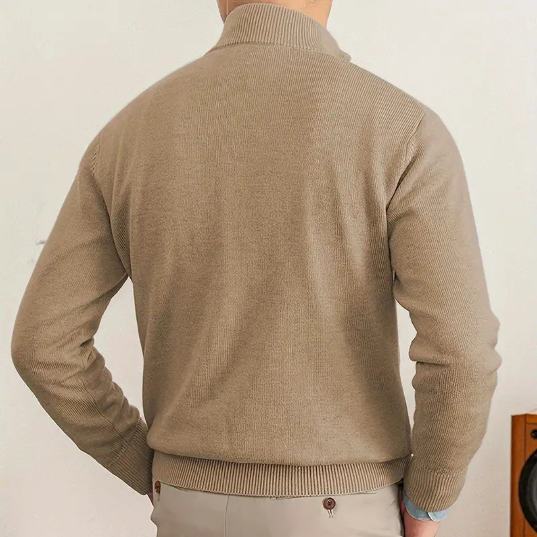 Olivier - Baumwolle Halber Reißverschluss Pullover