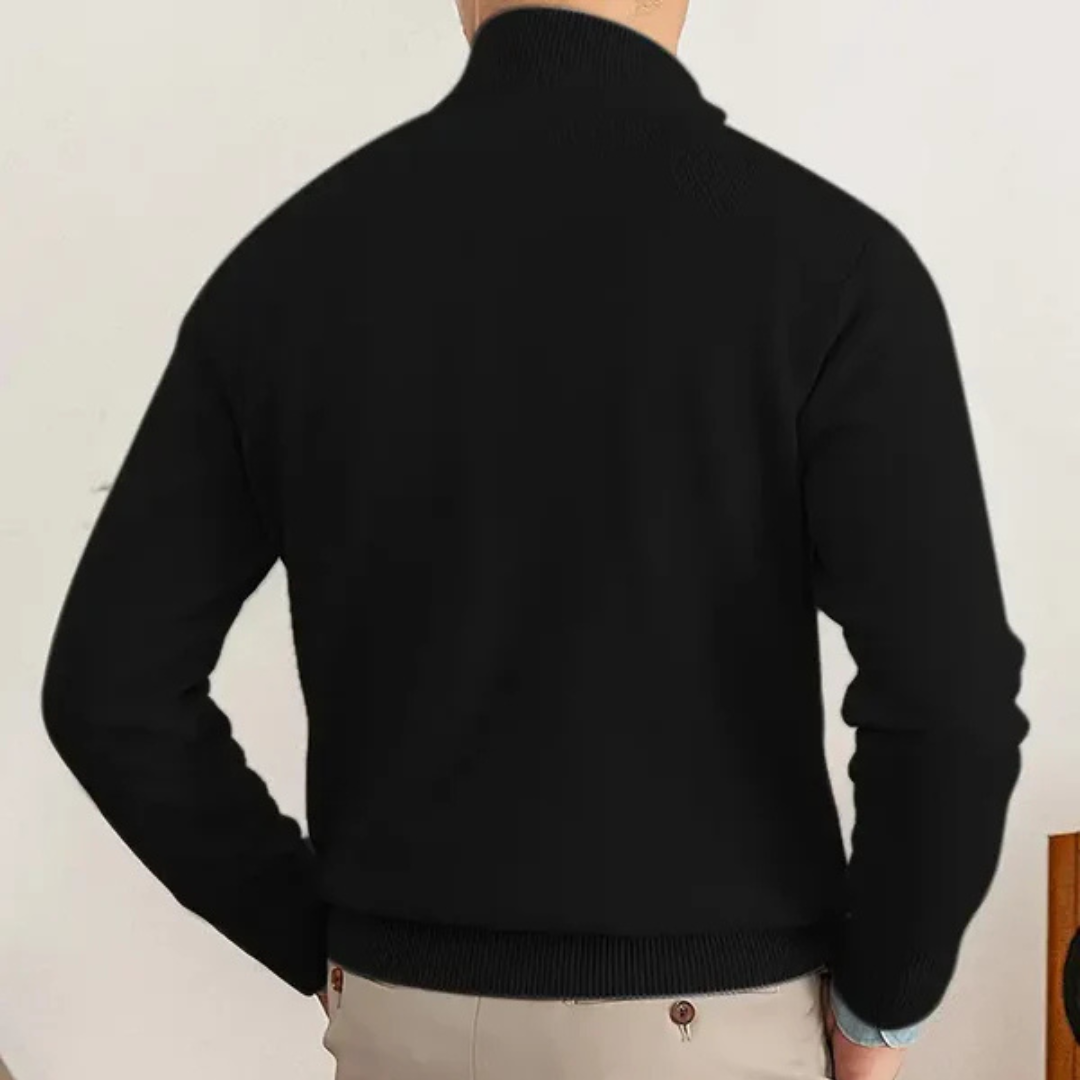 Olivier - Baumwolle Halber Reißverschluss Pullover