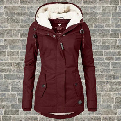 Camila – Mantel aus plissierter Baumwolle mit Kapuze
