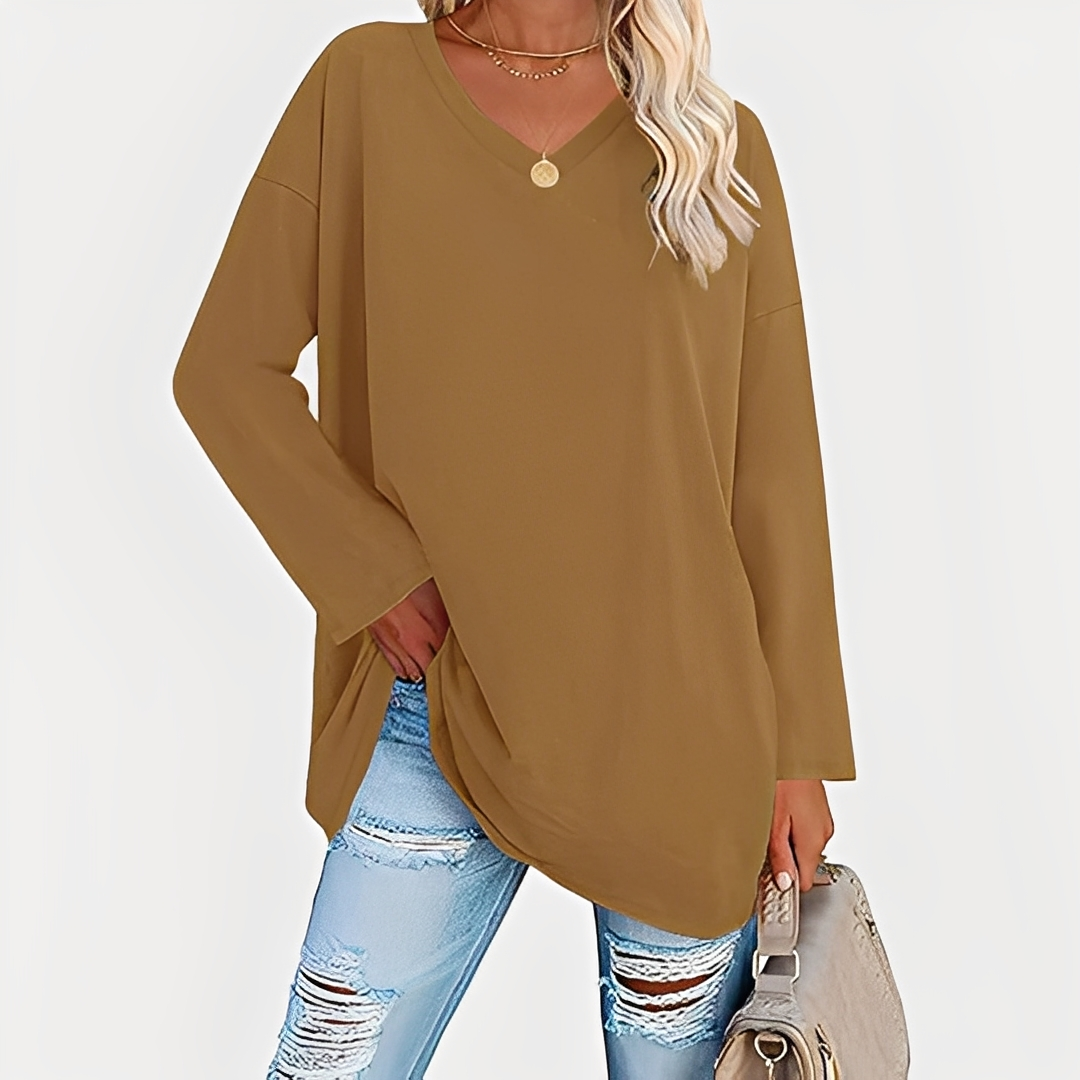 Laëtitia - Elegante, lockere Bluse mit langen Ärmeln für Damen